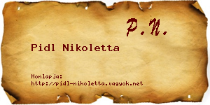 Pidl Nikoletta névjegykártya